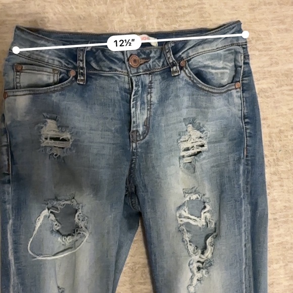 REFUGE Mid Rise Skinny Stretch Distressed Jegging Jeans Size 6 - Picture 7 of 7